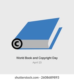 World Book and Copyright Day vector, illustration. April 23. Book and copyright design concept.