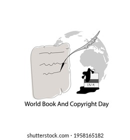 world book and copyright day web banner design. illustration vector