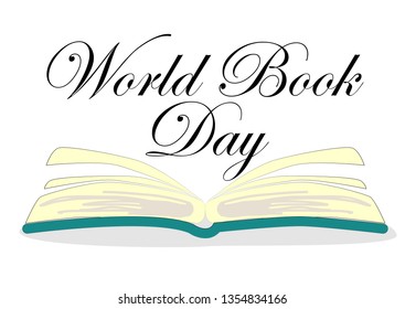 World Book Day, 23 April. Open books imagination concept illustration
