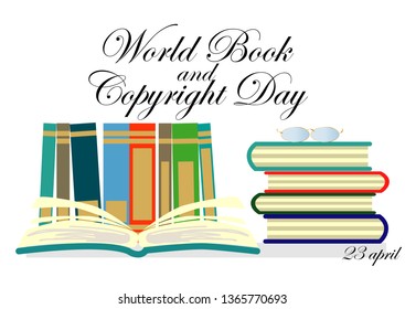 World Book Day, 23 April. Open books imagination concept illustration