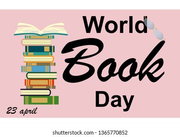 World Book Day, 23 April. Open books imagination concept illustration