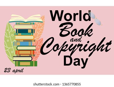 World Book Day, 23 April. Open books imagination concept illustration