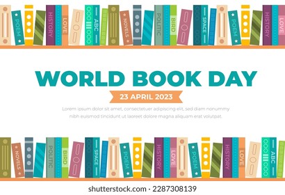 World Book Day background or banner design template.