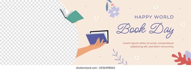 World Book Day background. World Book Day Celebration. April 23. Cartoon Vector illustration design for Poster, Banner, Flyer, Greeting, Card, Post, Cover, invitation. Stack of books. Happy Book Day.