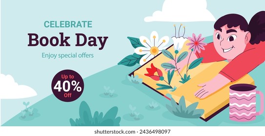 World Book Day background. World Book Day Celebration. April 23. Cartoon Vector illustration design for Poster, Banner, Flyer, Greeting, Card, Post, Cover, invitation. Stack of books. Happy Book Day.