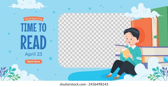 World Book Day background. World Book Day Celebration. April 23. Cartoon Vector illustration design for Poster, Banner, Flyer, Greeting, Card, Post, Cover, invitation. Stack of books. Happy Book Day.