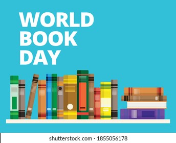 World Book Day Books On Shelf Stock Vector (Royalty Free) 1855056178 ...