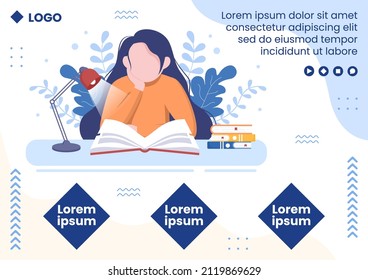 World Book Day Brochure Template Flat Design Education Illustration Editable of Square Background Suitable for Social Media or Web Internet Ads