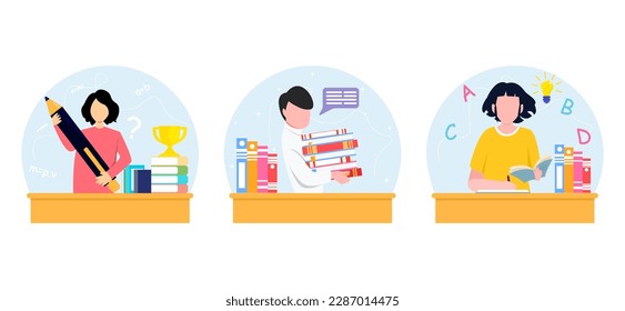 World Book Day Bundle Flat Illustration