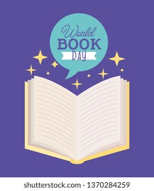 World book day card with cartoons pastel colors vector digital image illustration