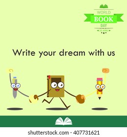 World book day cartoon design illustration 13