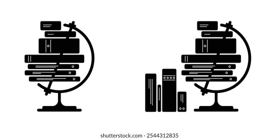 World book Day. Cartoon person reading a book. Read a newspaper paper. learn book icon or symbol. Studying, school concept. Book reader logo. Student, learns from books. 