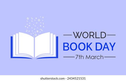 World Book Day celebrated every year of April 23, Vector banner, flyer, poster and social medial template design.