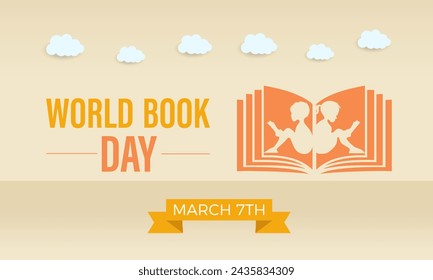 World Book Day celebrated every year of April 23, Vector banner, flyer, poster and social medial template design.