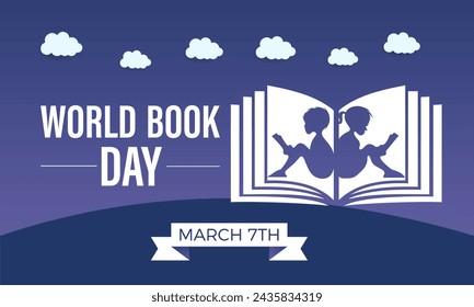 World Book Day celebrated every year of April 23, Vector banner, flyer, poster and social medial template design.