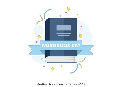 world book day concept. fond of reading books. illustration of stack of books, leaves. knowledge and hobby. happy reader reading book with flat style design. element. flat vector illustration.