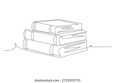 Desenho de uma linha do conceito do dia do livro mundial