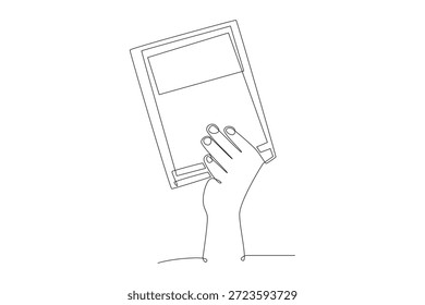 Dibujo de una línea del concepto del día mundial del libro