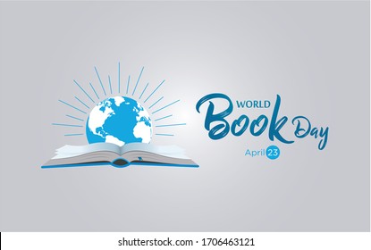 World book day Concept. Vector illustration with open book and world sun concept. Creative book day concept vector.
