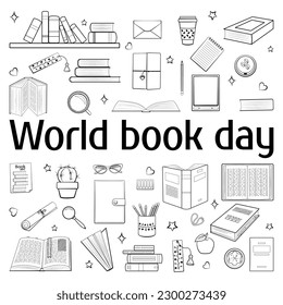 World Book Day creative and stylish typography on a book Poster. Vector illustration in a flat style.