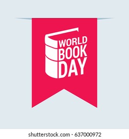 World Book Day creative typography on a ribbon Poster Or Banner Background.