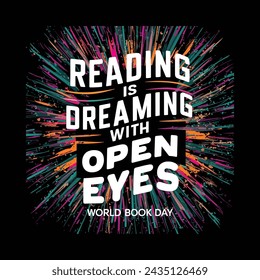 Plantilla de diseño del Día Mundial del Libro. Vector de diseño de camiseta del día del libro