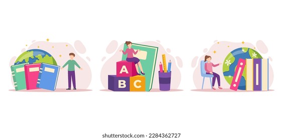 World Book Day Flat Bundle Illustration