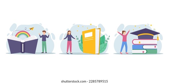 World Book Day Flat Bundle Illustration