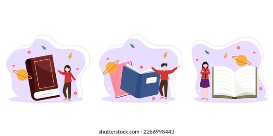 World Book Day Flat Bundle Illustration