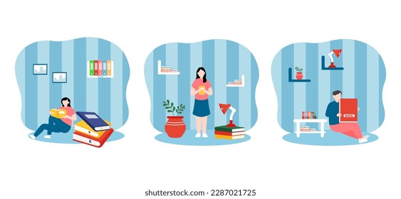 World Book Day Flat Bundle Design Illustration