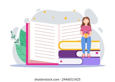 Día Mundial del Libro Diseño plano
