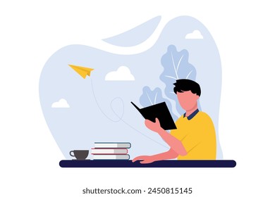 Día Mundial del Libro Ilustración de diseño plano
