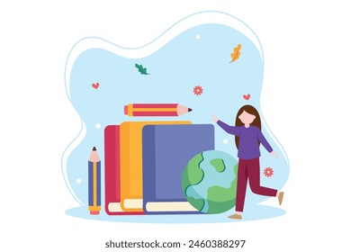 Día Mundial del Libro Diseño plano