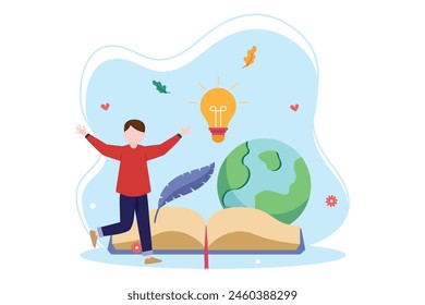 Día Mundial del Libro Diseño plano