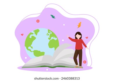 Día Mundial del Libro Diseño plano