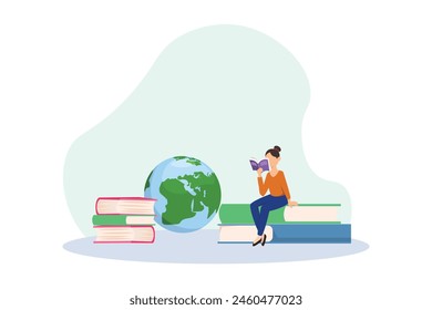 World Book Day Flat Design Illustration