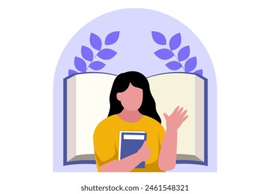 Día Mundial del Libro Ilustración de diseño plano