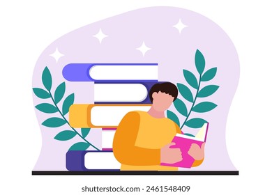 World Book Day Flat Design Illustration