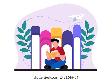 Día Mundial del Libro Ilustración de diseño plano