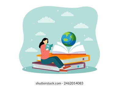 World Book Day Flat Design Illustration
