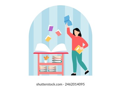World Book Day Flat Design Illustration