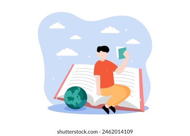 Día Mundial del Libro Ilustración de diseño plano