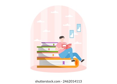 Día Mundial del Libro Ilustración de diseño plano