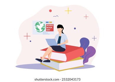 World Book Day Flat Design Illustration
