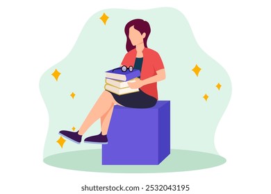 World Book Day Flat Design Illustration