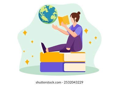 World Book Day Flat Design Illustration