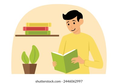 Ilustración plana del Día Mundial del Libro