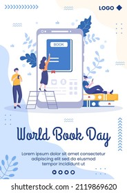 World Book Day Flyer Template Flat Design Education Illustration Editable of Square Background Suitable for Social Media or Web Internet Ads