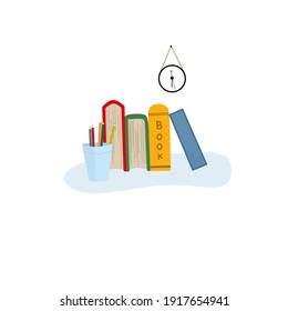 Día mundial del libro. Feliz día del libro mundial con diseño plano. Ilustración vectorial. 
