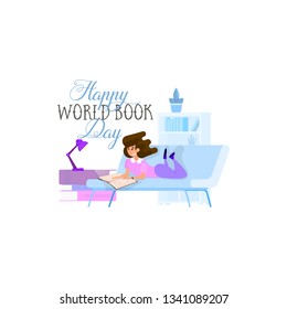 World Book Day, Holiday poster - flat design.